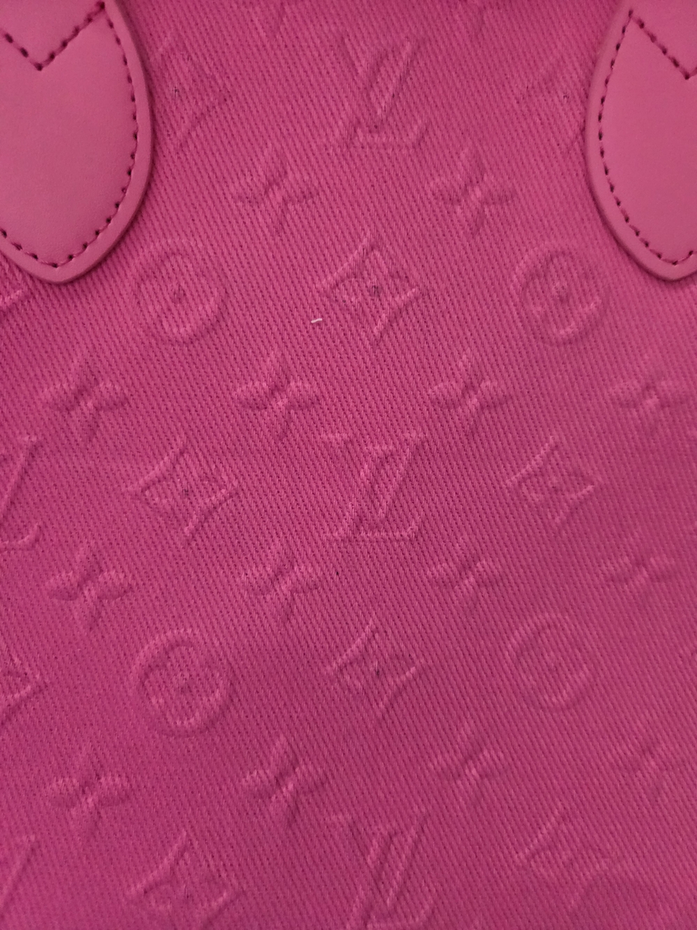 Neon Pink Embossed Tote With 2 Strap Options - Picture 2 of 11